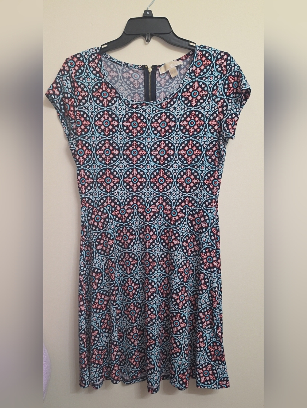 Michael Kors Short Sleeve Geometric Print Mini Dress Size Medium